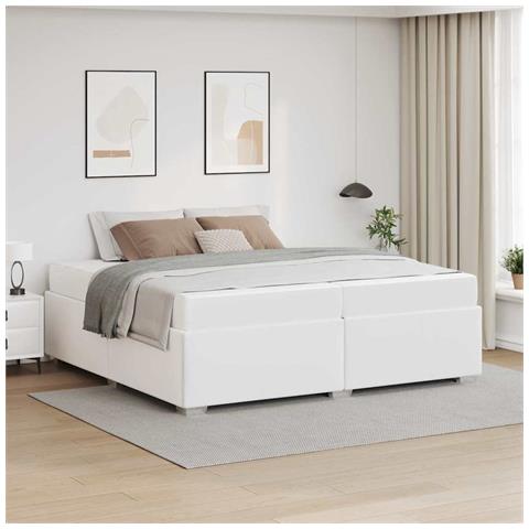 Struttura del letto Bianco 200 x 200 cm Pelle sintetica - Foto 2
