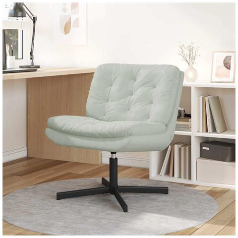 Poltrona Relax con Base Girevole Grigio chiaro 63 x 75 x 76 cm - Foto 2