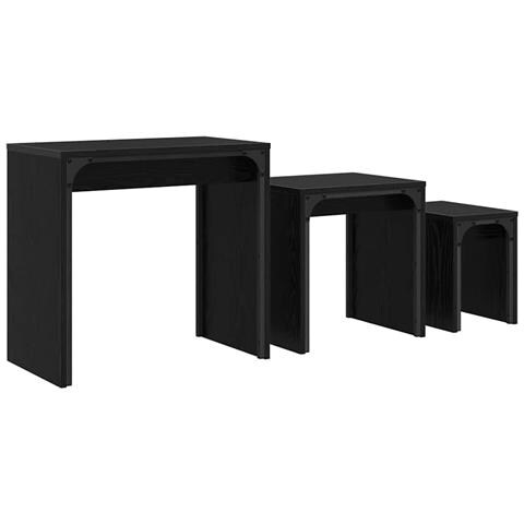 Tavolo da caffè nesting 3 pcs Rovere nero 60 x 35 x 56 cm - Foto 1