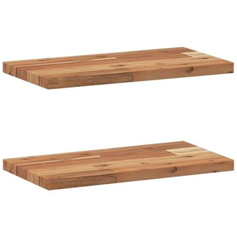 Mensole da Parete 2 pz 40x20x2 cm Legno Acacia Rifinito a Olio - Foto 1