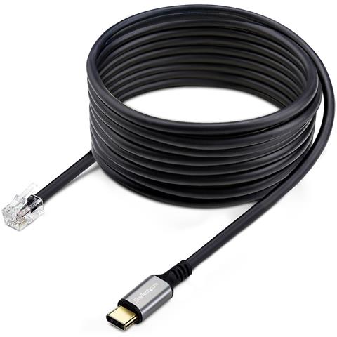 Adattatore da USB-C a RJ9 da 1,8m per telefono fisso o cuffie con cavo /wireless, utilizza l'hardware della linea esistente, per laptop /PC /dispositivi mobili - Foto 1