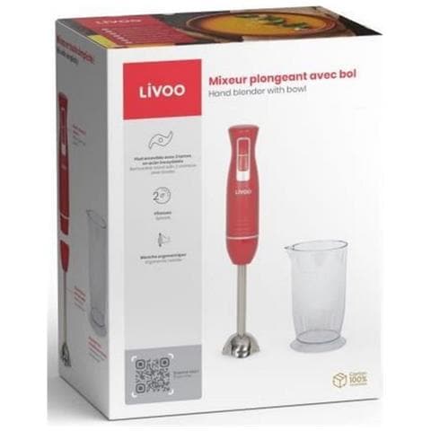 Frullatore A Immersione Rosso Da 400 W - Dop245r - Foto 5