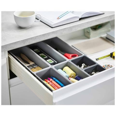 Set Organizzazione Cassetto Blox Sette Pezzi Organizzatore Modulare Per Utensili Attrezzi E Accessori Colore Grigio Design Personalizzabile Facile Da Pulire - Foto 2