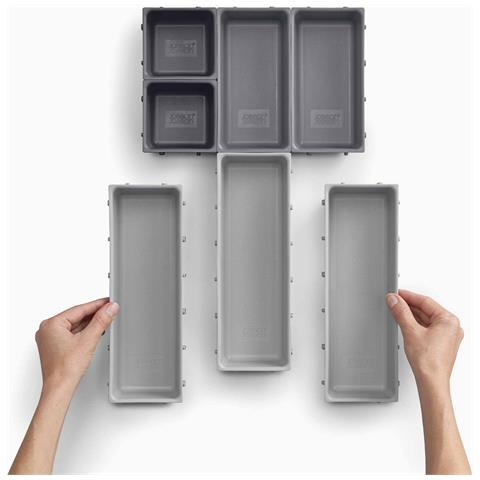 Set Organizzazione Cassetto Blox Sette Pezzi Organizzatore Modulare Per Utensili Attrezzi E Accessori Colore Grigio Design Personalizzabile Facile Da Pulire - Foto 5