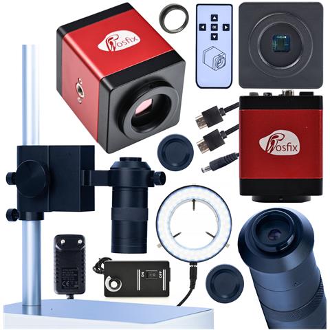 Set Microscopico Draco Red Pro 4 In 1 - Qualità Immagine Fullhd, Obiettivo 100x, Piattaforma Regolabile, Illuminatore 56xled | Uso Professionale E Didattico - Foto 1