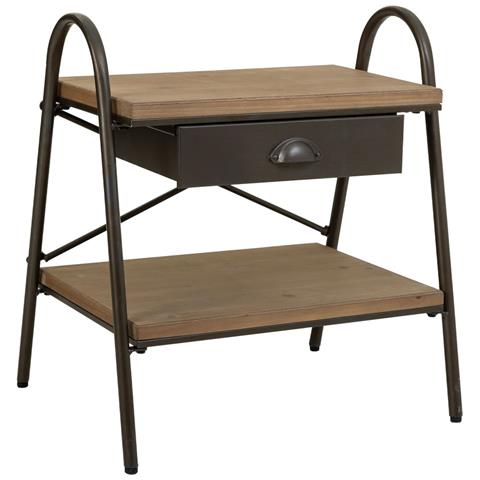 Tavolino In Legno E Metallo Marrone 52x42x60h Cm - Foto 1