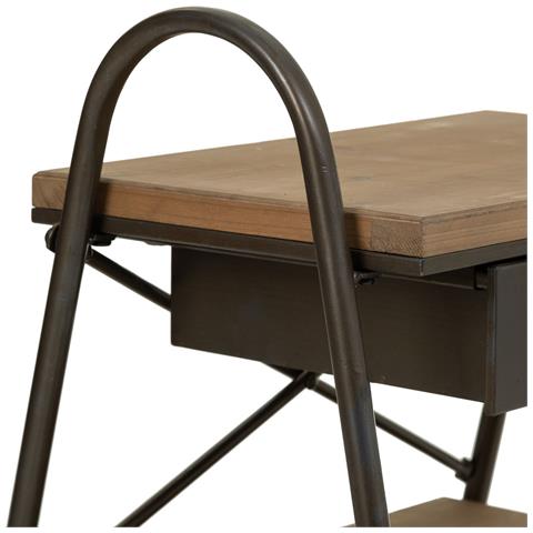 Tavolino In Legno E Metallo Marrone 52x42x60h Cm - Foto 8