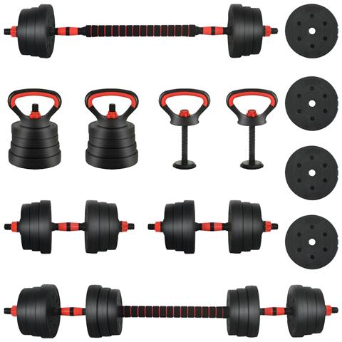 Set di Manubri 4-in-1 30kg Nero e Rosso - Foto 1