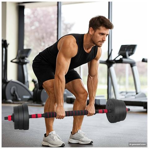 Set di Manubri 4-in-1 30kg Nero e Rosso - Foto 2