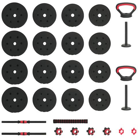 Set di Manubri 4-in-1 30kg Nero e Rosso - Foto 9