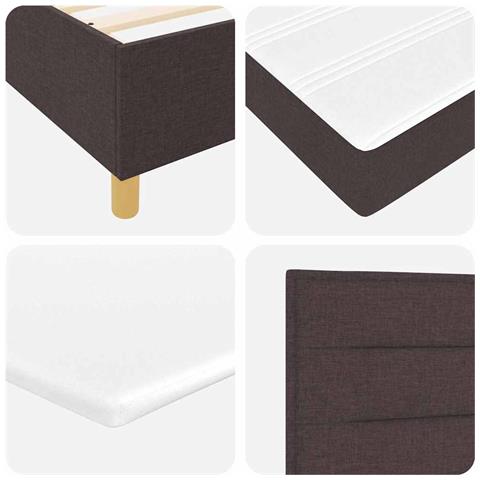 Letto a molle con materasso Marrone Scuro 200 x 200 cm Tessuto - Foto 9