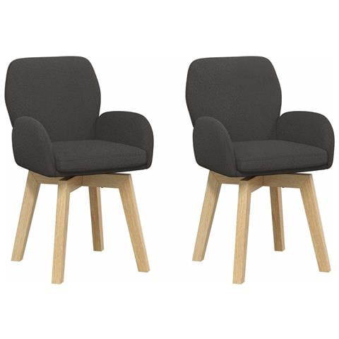 Sedie da pranzo girevoli 2 pcs Bouclé Grigio Scuro - Foto 1