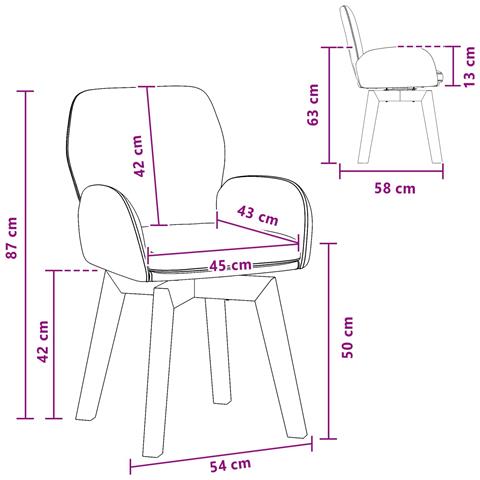 Sedie da pranzo girevoli 2 pcs Bouclé Grigio Scuro - Foto 8
