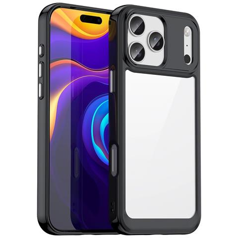 Custodia Per Iphone 17 Pro Nera Trasparente Resistente Agli Urti Outer Space - Foto 1
