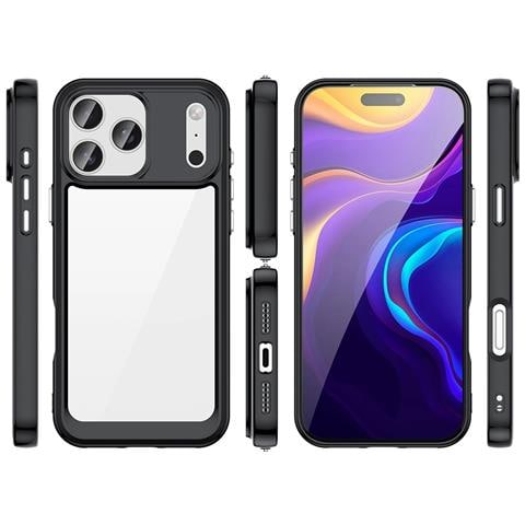 Custodia Per Iphone 17 Pro Nera Trasparente Resistente Agli Urti Outer Space - Foto 2