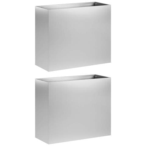 Vaso da giardino 2 pz Argento 50 x 20 x 40 cm Acciaio zincato - Foto 1