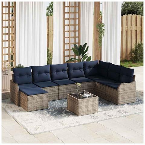 Set Divano da Giardino Grigio polyrattan - Foto 2