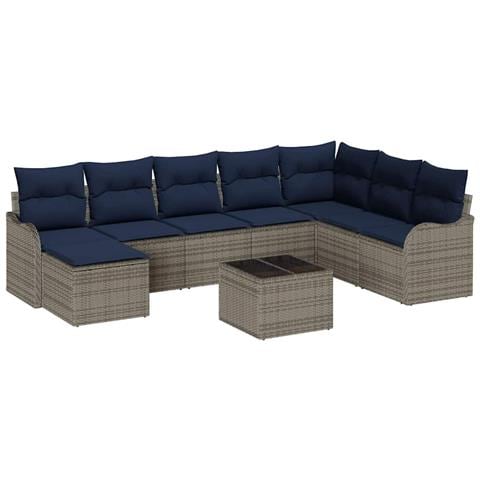 Set Divano da Giardino Grigio polyrattan - Foto 1