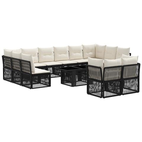 Set Divano da Giardino 13 pz Nero polyrattan - Foto 1