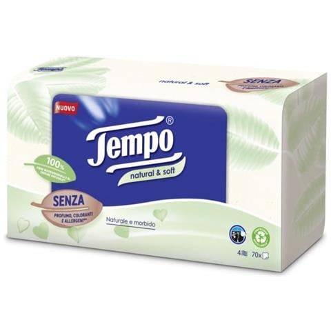 Tempo Natural&Soft Box di Fazzoletti 70 Pezzi - Foto 1