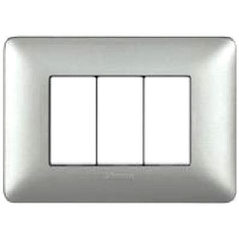 Placca 3 Posti Matix, Tecnopolimero, 120xh. 84 Mm Silver - Foto 2