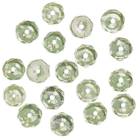 50 Pezzi - Perla In Vetro Sfaccettata 6mm - Colore Verde Chiaro - Foto 1