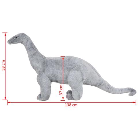 Dinosauro Brachiosaurus in Peluche in Piedi Grigio XXL - Foto 5