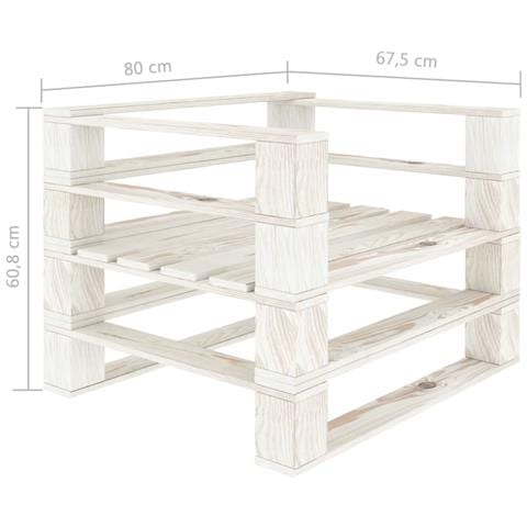 Poltrona da Giardino Pallet con Cuscini Crema in Legno - Foto 2