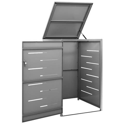 Copribidone per Spazzatura Singolo 69x77,5x112,5cm Acciaio Inox - Foto 10