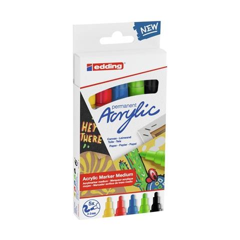 5300 Acrylic Marker Fine Marcatore Permanente Nero, Blu, Verde, Rosso, Giallo 5 Pezzo (i)  - Foto 1