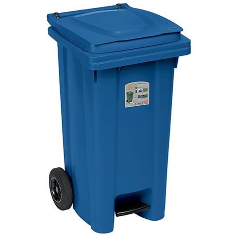 Contenitore Pattumiera Con Pedale, 120 Litri Qualità Professionale. - Blu - Foto 1
