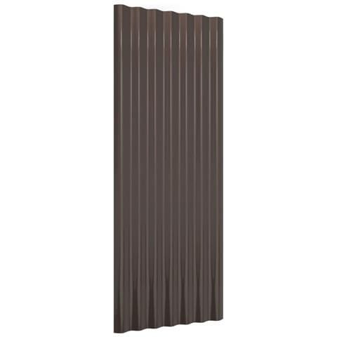 Pannelli Tetto 12pz Acciaio Verniciato Polvere Marrone 100x36cm - Foto 2