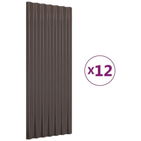 Pannelli Tetto 12pz Acciaio Verniciato Polvere Marrone 100x36cm - Foto 1