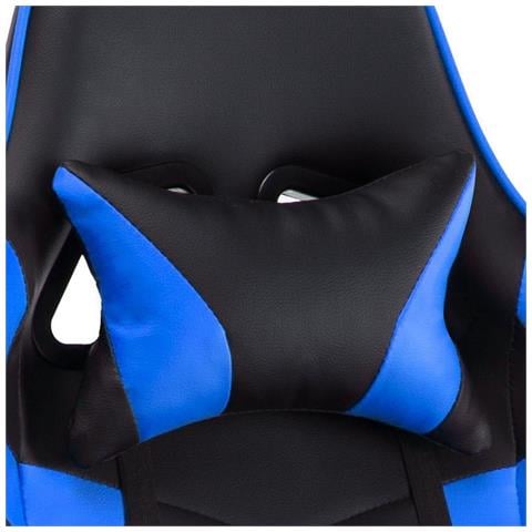 Sedia Da Gioco Agnes, 70x70x125-135 Cm, Ecopelle, Regolabile In Altezza, Nero E Blu, - Foto 2