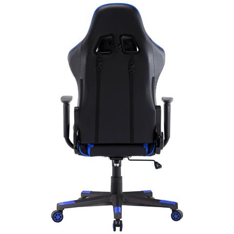 Sedia Da Gioco Agnes, 70x70x125-135 Cm, Ecopelle, Regolabile In Altezza, Nero E Blu, - Foto 6