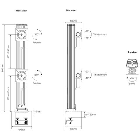 Multibrackets 0556 Supporti a parete per TV 127 cm (50") Scrivania Nero - Foto 6