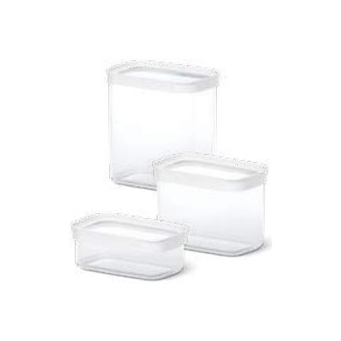 N1142700 recipiente per cibo Rettangolare Set 3,05 L Trasparente, Bianco 3 pz - Foto 1