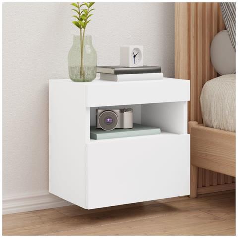 Mobile Tv A Parete Con Luci Led Bianco 40x30x40 Cm - Foto 1