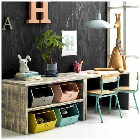 Set Di 2 Sedie Per Bambini In Legno Naturale E Metallo Bianco 35x36x56 Cm - Foto 1
