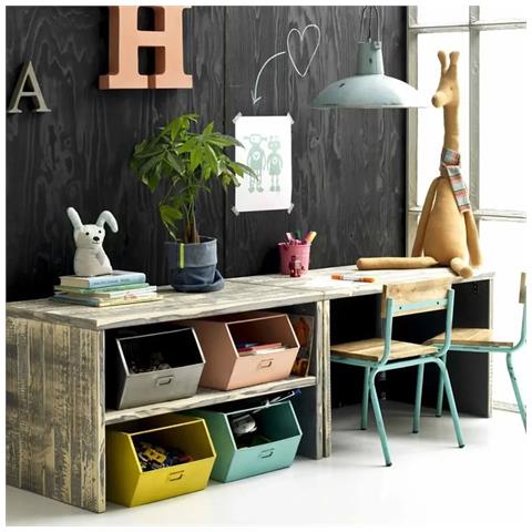 Set Di 2 Sedie Per Bambini In Legno Naturale E Metallo Bianco 35x36x56 Cm - Foto 2