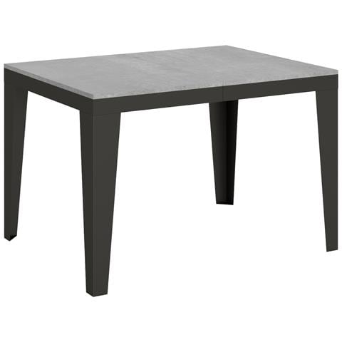Tavolo Allungabile 90x120/224 Cm Flame Evolution Telaio Antracite - Cemento - Foto 5