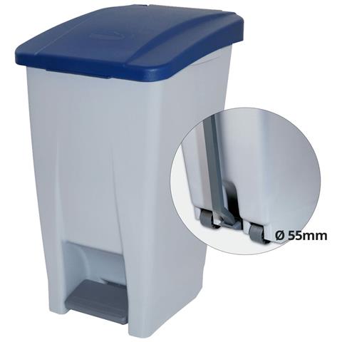 Secchio Per La Spazzatura Con Pedale Denox Azzurro Grigio Plastica 60 L - Foto 3