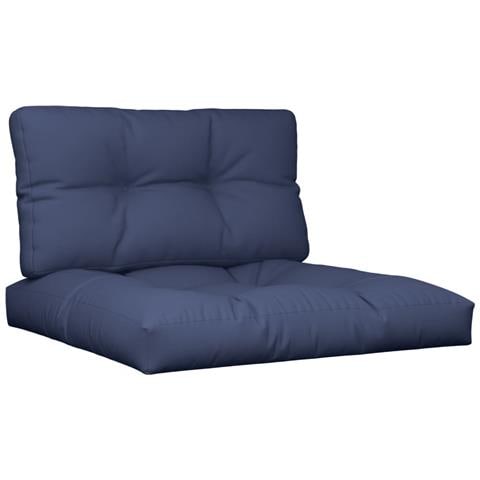 Set Cuscini Per Pallet Blu Marino 70x40x12 Cm In Tessuto - Foto 2