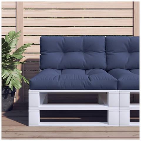 Set Cuscini Per Pallet Blu Marino 70x40x12 Cm In Tessuto - Foto 1
