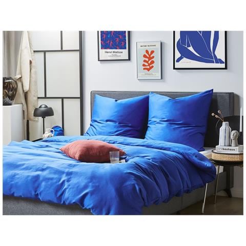 Set Copripiumino In Cotone Satinato 135 X 200 Cm Blu Harmonridge - Foto 1