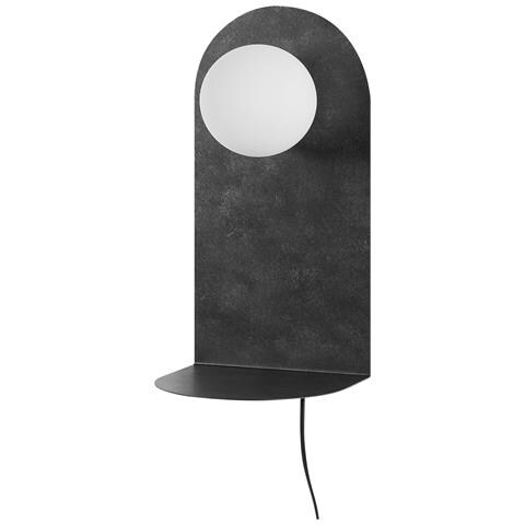 Lampada Da Parete Acciaio Con Mensola Grigio Grafite Mapi - Foto 2