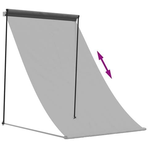 Tenda Da Sole Retrattile Antracite 150x150 Cm Tessuto E Acciaio - Foto 2