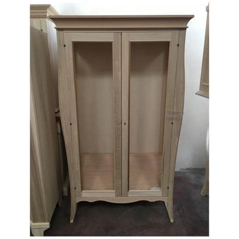 Vetrina Classica Bombata 2 Porte In Legno Grezzo L. 115 P. 48 H. 204 - Foto 1
