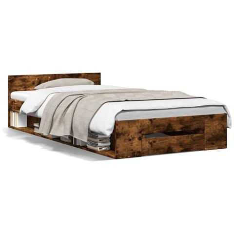 Giroletto Con Cassetto Rovere Fumo 90x200 Cm Legno Multistrato - Foto 2