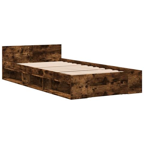 Giroletto Con Cassetto Rovere Fumo 90x200 Cm Legno Multistrato - Foto 3